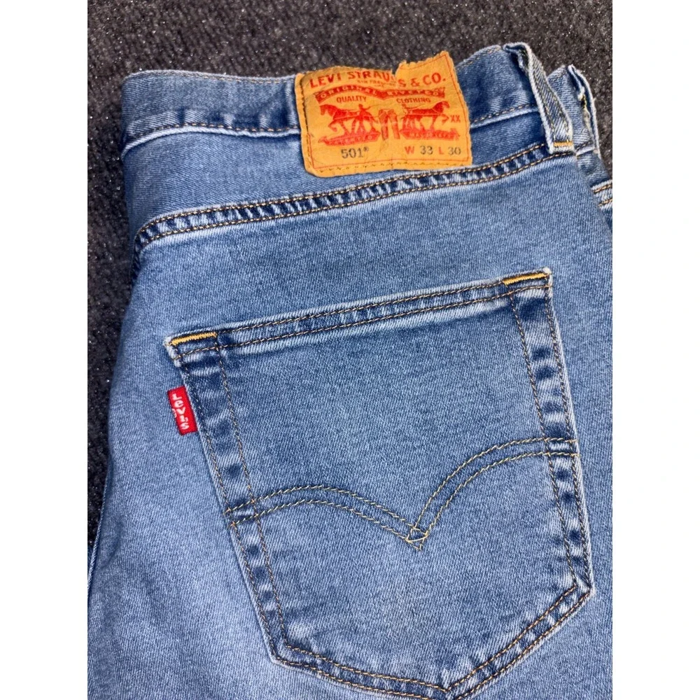 Levi's 501 Jeans Men's 33x30 Blue Denim Original Fit Straight Leg Button Fly‎